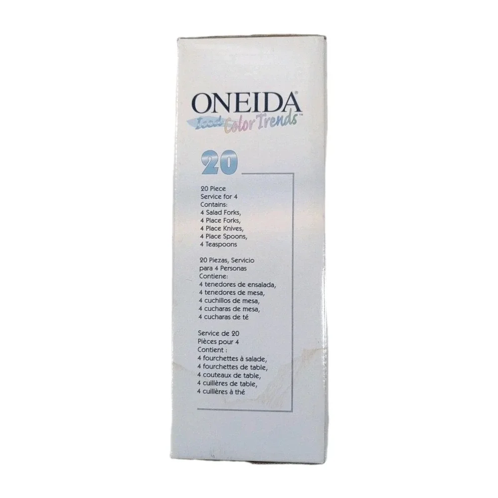 Oneida Color Trends Frost 20‎ Piece Stainless Flatware Set - Service For 4 - New